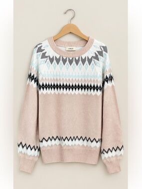 NWOT Panache Boutique XL Fair Isle-Inspired Sweater